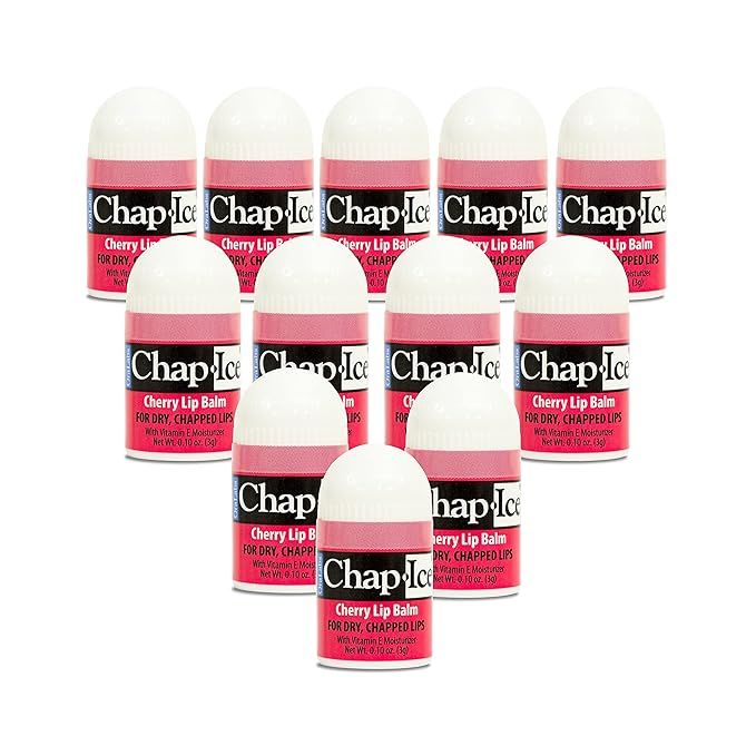 Chap-Ice® | 12-Count Mini Cherry Lip Balm Pack Fortified with Vitamin E for Dry, Cracked Lips | ... | Amazon (US)
