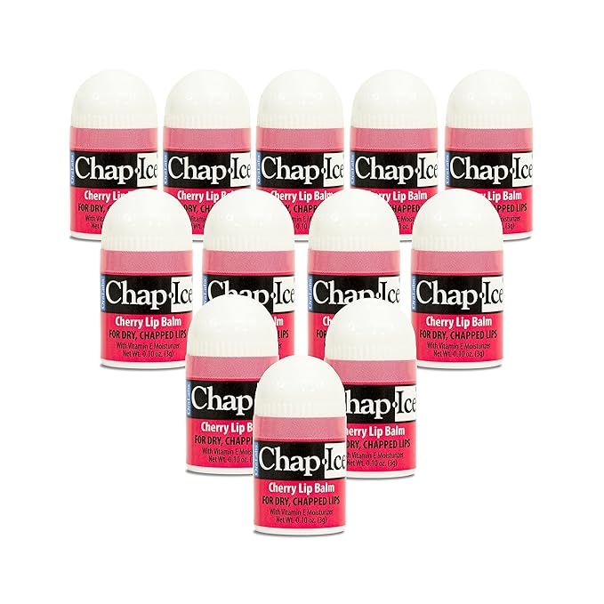 Chap-Ice® | 12-Count Mini Cherry Lip Balm Pack Fortified with Vitamin E for Dry, Cracked Lips | ... | Amazon (US)