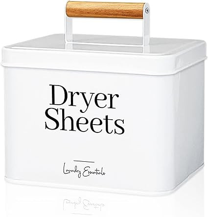 Modern Farmhouse Dryer Sheet Holder for Laundry Room Decor and Accessories, Metal Dryer Sheet Con... | Amazon (US)