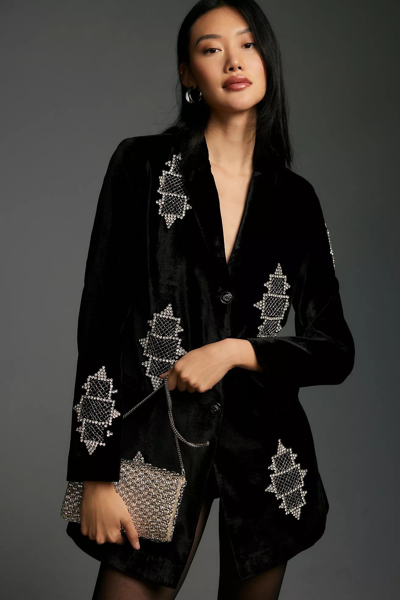Pinnacle by Shruti Sancheti Velvet Embellished Blazer | Anthropologie (US)