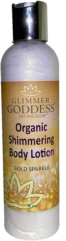 GLIMMER GODDESS Organic Body Shimmer Lotion - Super Level 3 Gold Body Shimmer, 8 oz | Amazon (US)