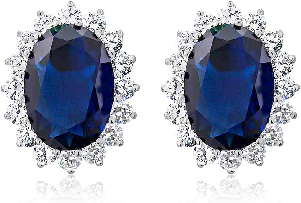 Gem Stone King 925 Sterling Silver Blue Simulated Sapphire or Green Simulated Emerald or Red Crea... | Amazon (US)