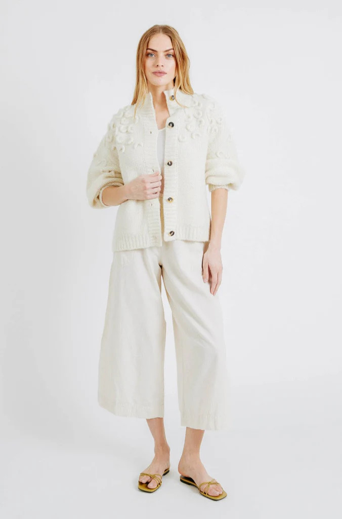 cusco cardigan in ivory - MIRTH | MIRTH