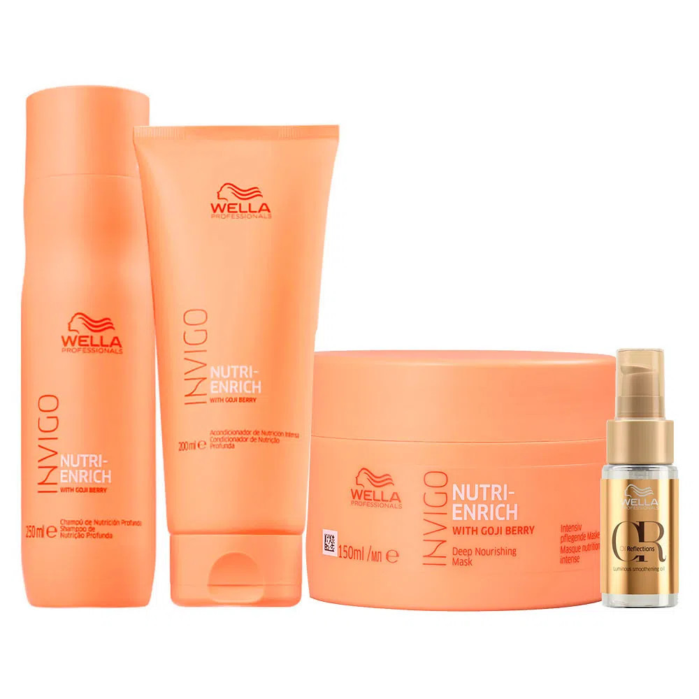 Kit Wella Professionals Invigo Nutri Enrich - Shampoo 250 ml + Condicionador 200 ml + Máscara 15... | Amobeleza (BR)