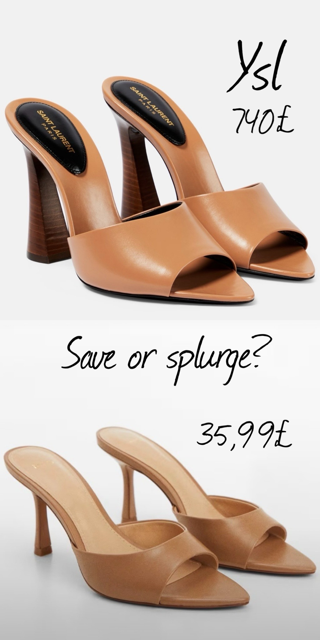 Ysl mules, tan mules, suite leather mules, ysl dupe, highstreet finds, brown heels, tan shoes, summer shoes 

#LTKshoecrush #LTKfindsunder100 #LTKstyletip