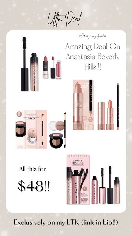 Only $48 for EVERYTHING!! If you know someone who loves Anastasia this would make an amazing gift for her…RUN! Free gift will be added at $50. Use code: CHEER22 at checkout🎄Click below to shop 🎅🏼 Follow me so you never miss another deal like this! ✨ #anastasiabeverlyhills #anastasia #browfreeze #makeup #giftsforher #LTKSeasonal #LTKU #LTKHoliday #LTKFind #LTKunder50 #LTKunder100 #LTKstyletip 

#LTKsalealert #LTKbeauty #LTKGiftGuide