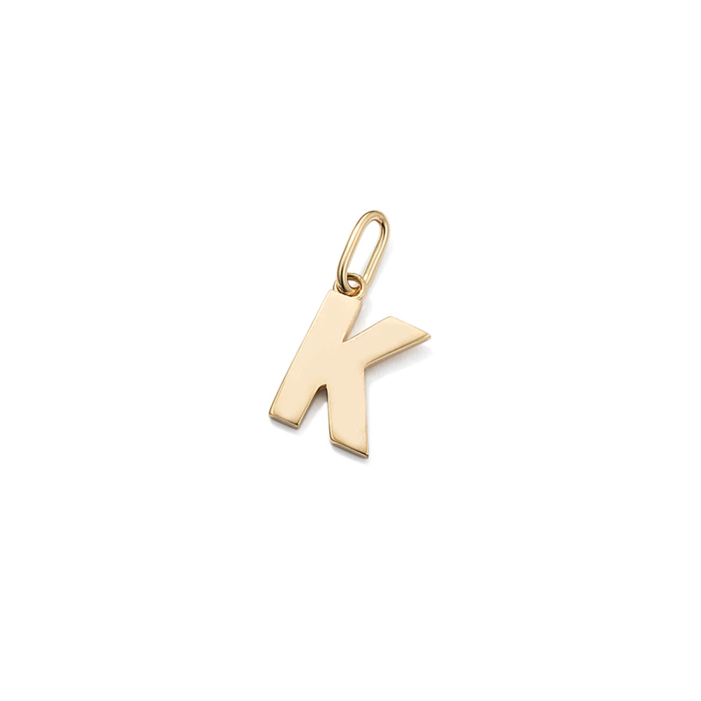14K Yellow Gold Letter K Charm | Shane Co