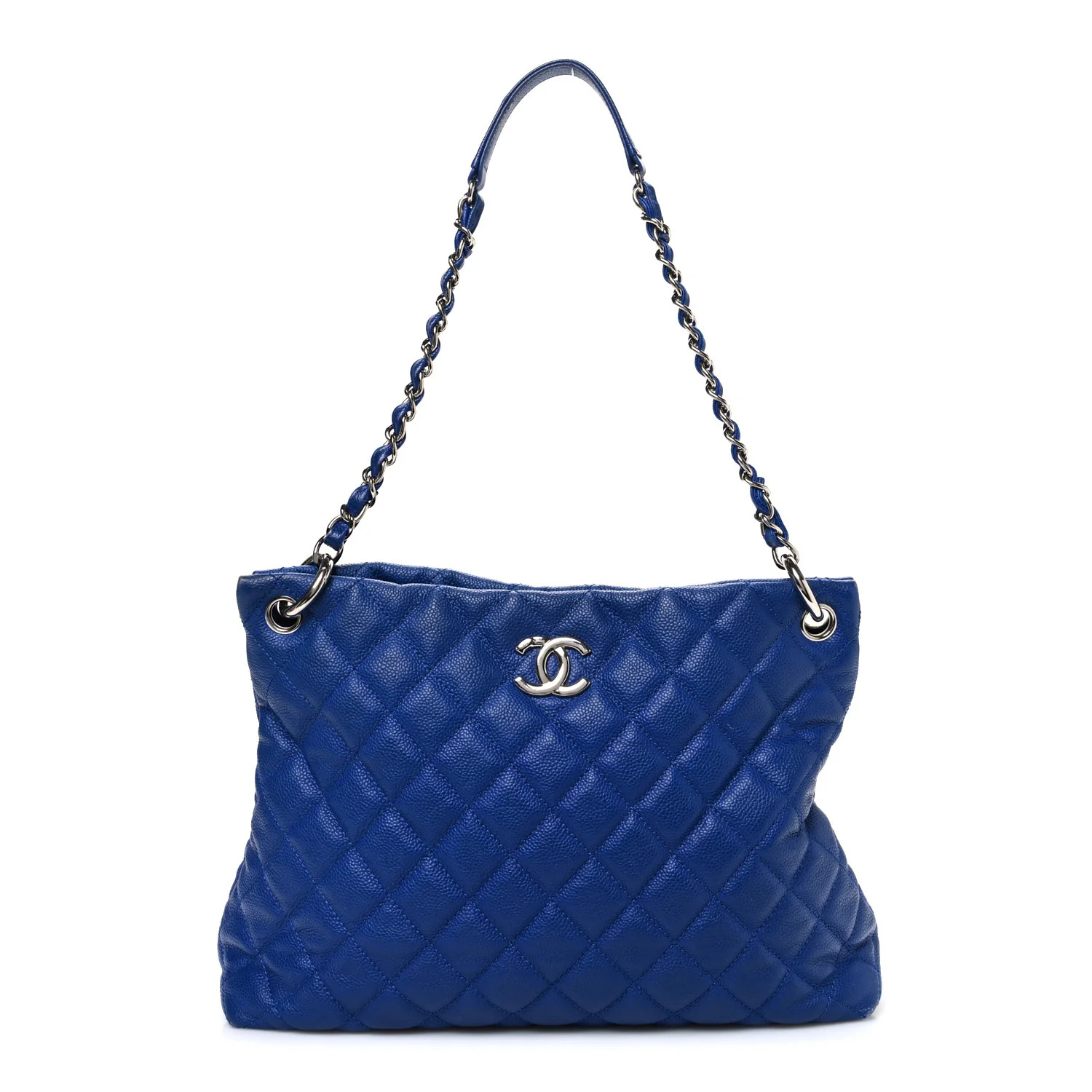 Caviar Quilted Easy Zip Tote Cobalt Blue | FASHIONPHILE (US)
