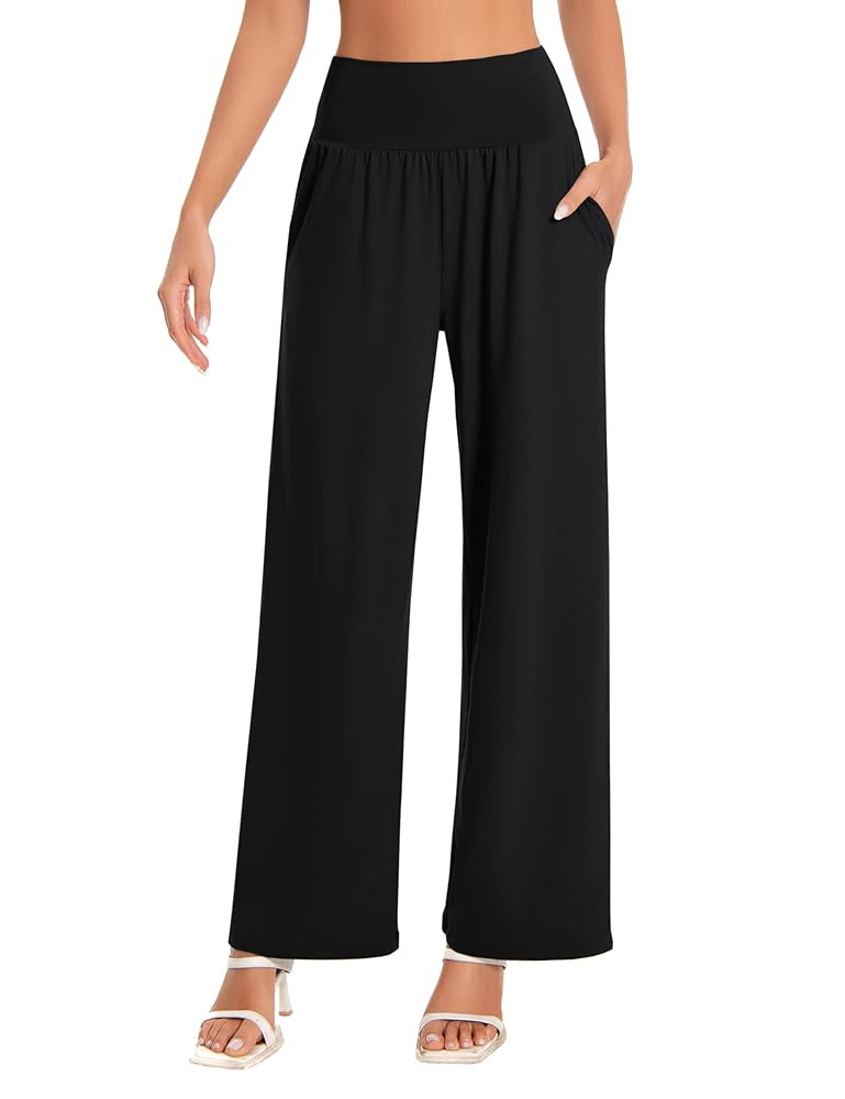 BUBBLELIME 20"/27"/29"/31"/33"/35" Women's High Waist Wide Leg Yoga Pants Loose Comfy Lounge Casu... | Amazon (US)