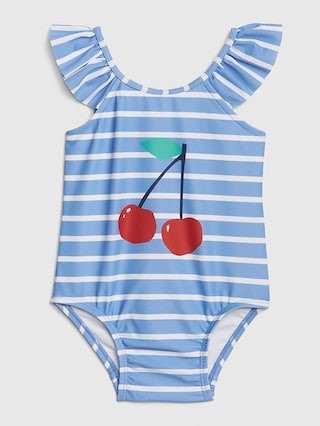 Baby Cherry Ruffle Swim One-Piece | Gap US