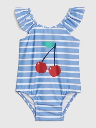 Baby Cherry Ruffle Swim One-Piece | Gap US