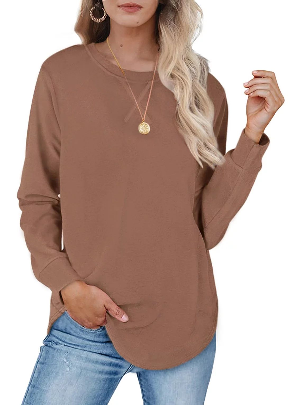 Fantaslook Plus Size Sweatshirts for Women Crewneck Casual Tunic Tops Long Sleeve Shirts - Walmar... | Walmart (US)