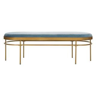 Sylva Blue/Gold Entryway Bench | The Home Depot