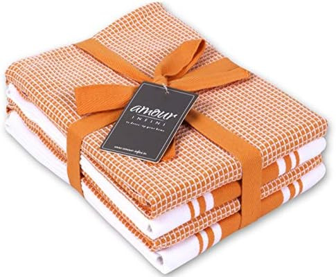 Amazon.com: AMOUR INFINI Classic Kitchen Towels | 2 Stripe + 2 Waffle | 28 x 20 Inch, Over Sized ... | Amazon (US)