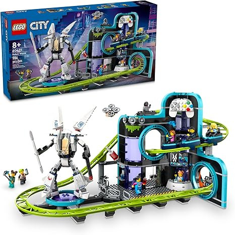 LEGO City Robot World Roller-Coaster Park Adventure Toy, Arcade Themed Roller Coaster Set with Po... | Amazon (US)