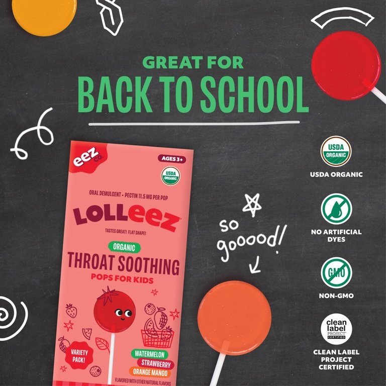 Lolleez Organic Throat Soothing Pops for Kids, Variety Pack, 10 Count | Walmart (US)