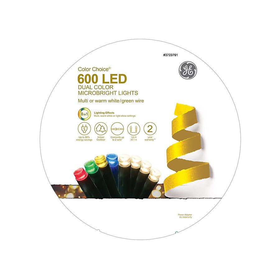 GE Color Choice 600-Count 125-ft Multi-function Color Changing LED Plug-In Christmas String Light... | Lowe's