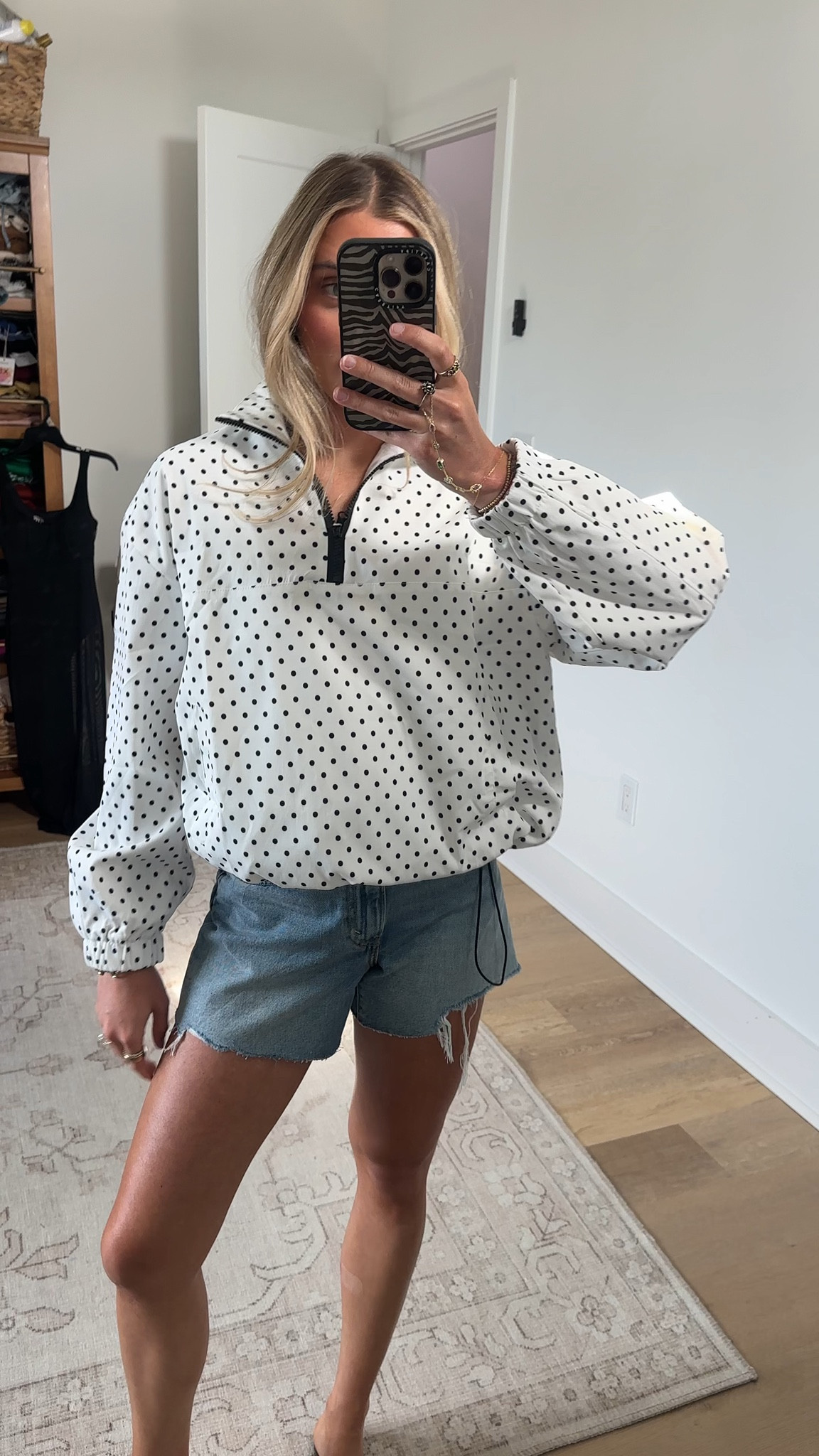 Amazon size small Chevara Women's Polka Dot Half Zip Jacket Oversized Long Sleeve Stand Collar Drawstring Sweatshirt with Pockets

#LTKootd #LTKSaleAlert #LTKdayinmylife