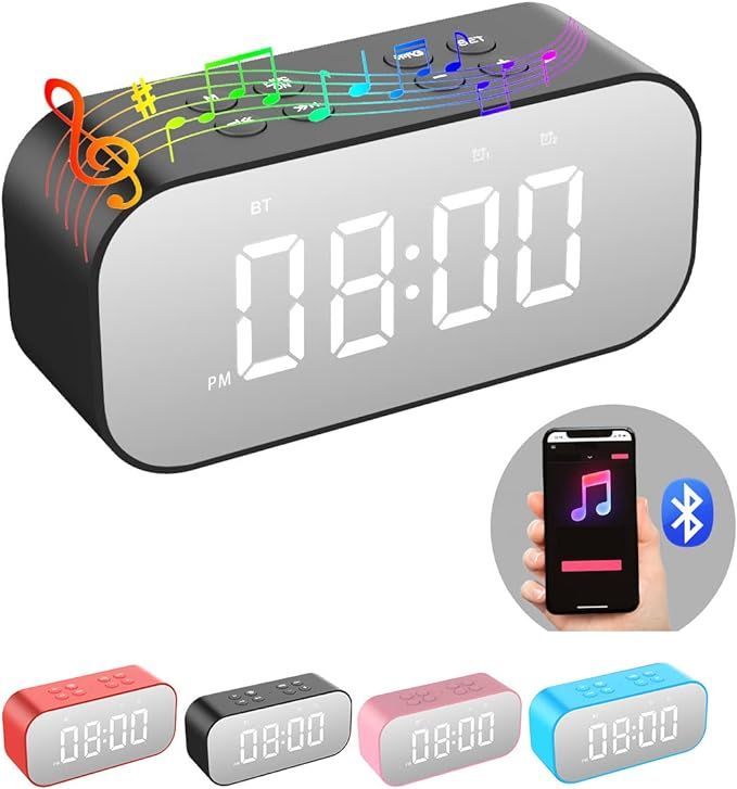 AFK Alarm Clock for Bedroom/Office,Digital Clock with Bluetooth Speaker,Small Alarm Clock for Hea... | Amazon (US)