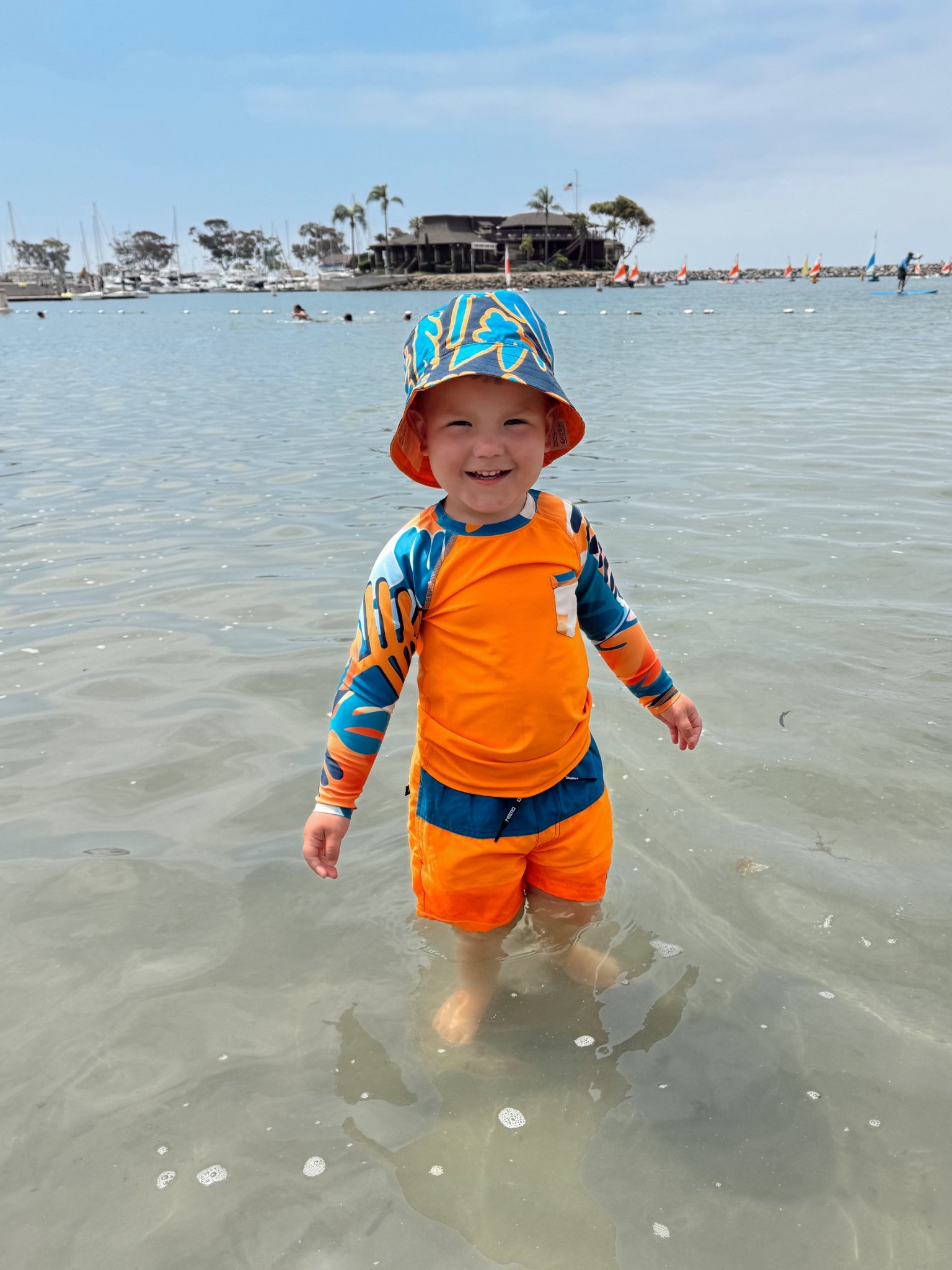 Beach fit! I love this entire matching set because it’s UPF 50+ coverage so my little man was protected all day from the sun👌🏼

Toddler swimsuit, toddler boy bathing suits rashgaurd, beach outfit, vacation style, summer travels, 

#LTKBaby #LTKKids #LTKTravel