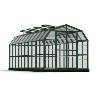 Grand Gardener 8 ft. x 20 ft. Green/Clear Polycarbonate DIY Greenhouse Kit | The Home Depot