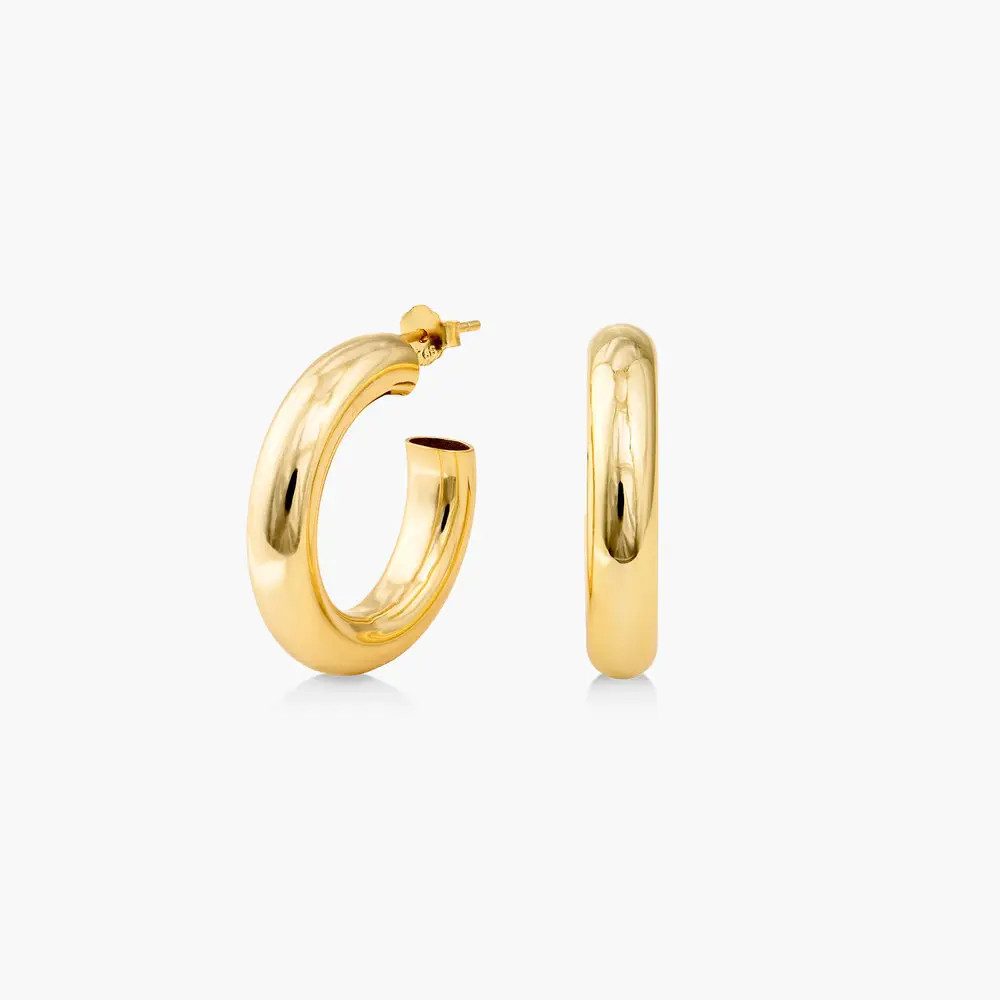 Chunky Hoop Earrings - Gold Vermeil | Oak & Luna (US)