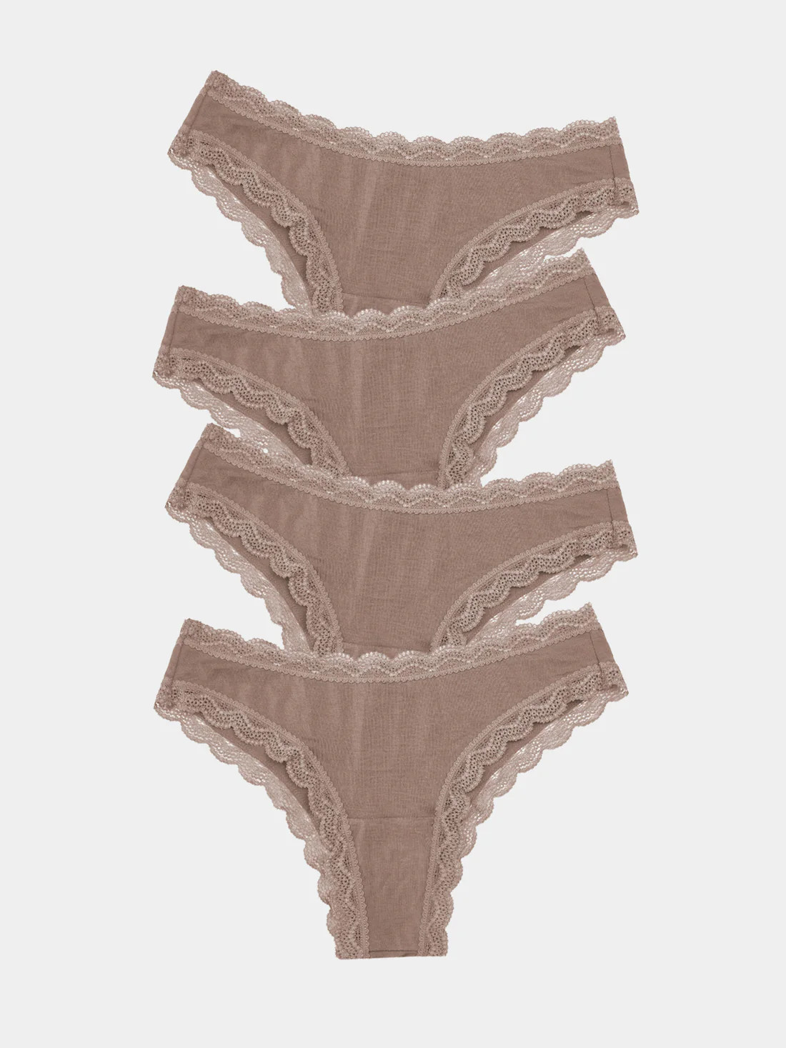 Brazilian Brief Four Pack - Taupe | Sustainable TENCEL™ Underwear | Stripe and Stare