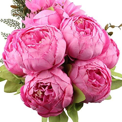 Leagel Fake Flowers Vintage Artificial Peony Silk Flowers Bouquet Wedding Home Decoration, Pack ... | Amazon (US)