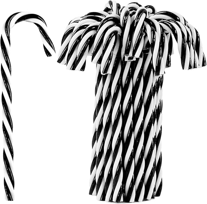 ToBeIT 32pcs Christmas Plastic Candy Cane Chrismtas Tree Hanging Ornament Christmas Black Candy C... | Amazon (US)