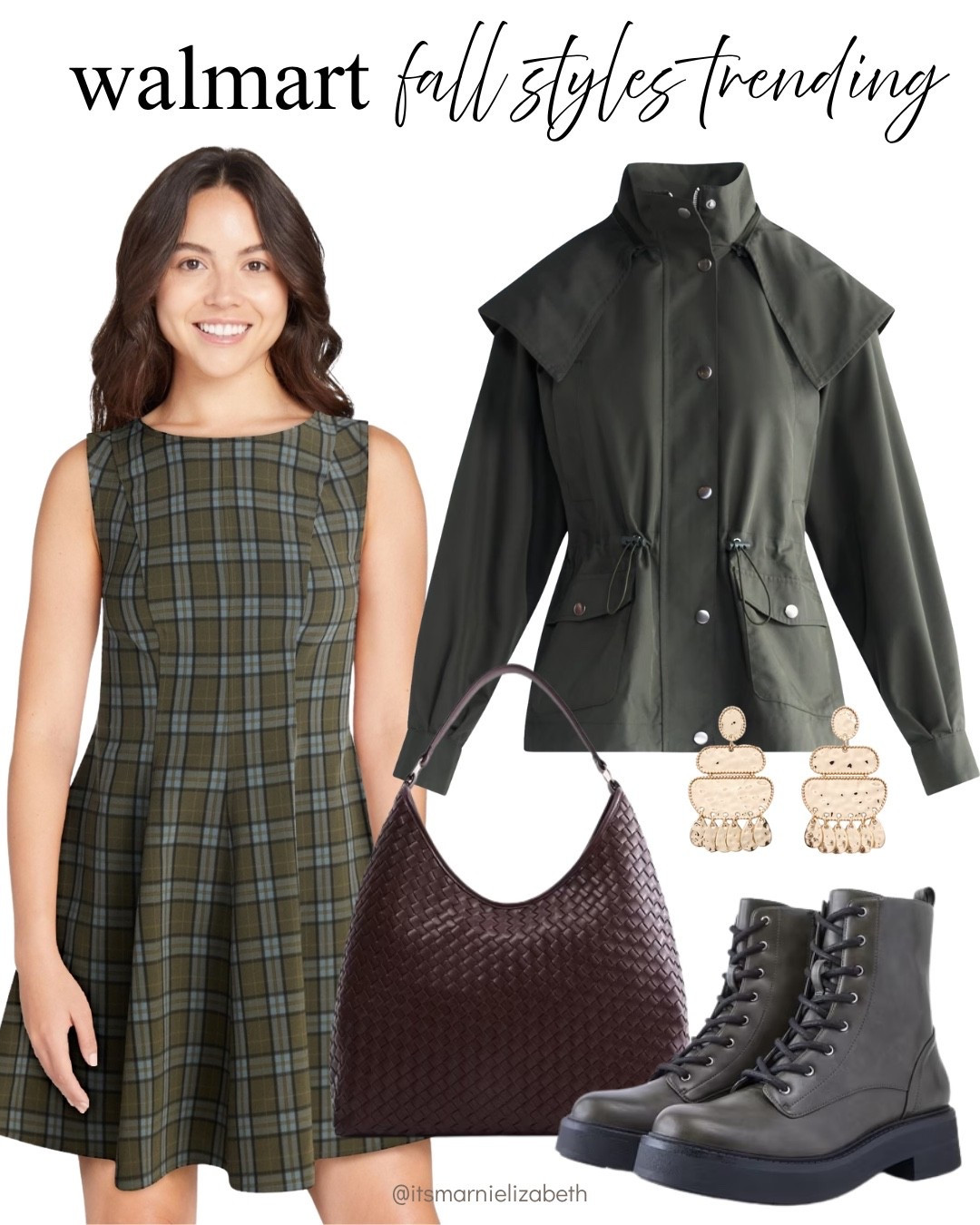 A fall look that has all the right details 🤎 Love the plaid dress paired with the utility jacket and darker accessories. 

Walmart fashion, fall outfit, fall style, plaid dress, outfit inspo, everyday style, autumn looks

#LTKgrwm #LTKootd #LTKSeasonal