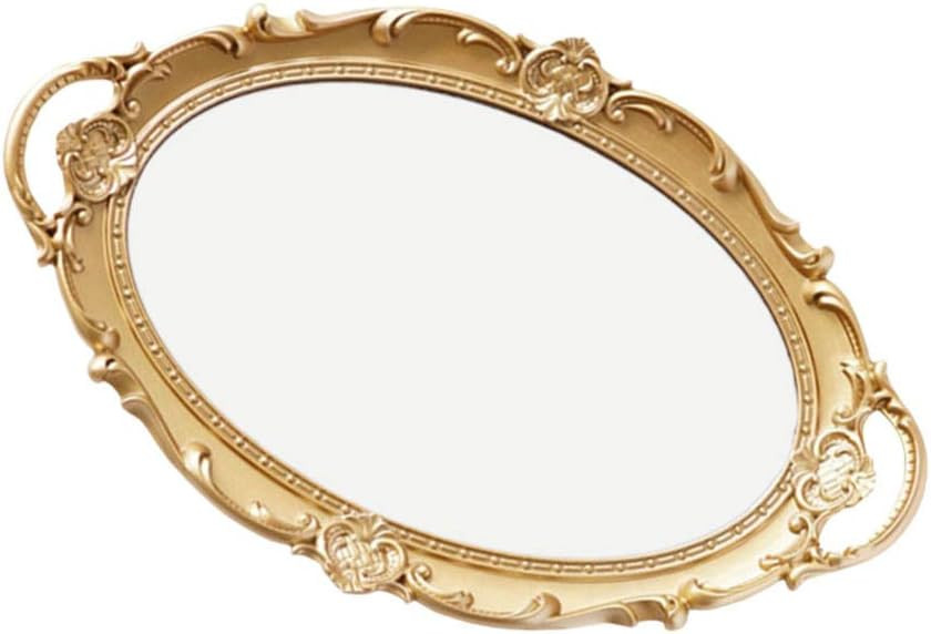 Amazon.com: VALICLUD European Mirror Tray 14.56X9.44 Inch Gold Cosmetic Storage Tray Perfume Orga... | Amazon (US)