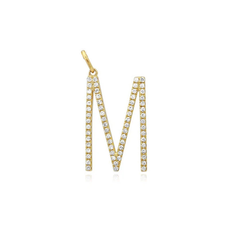 Large Pave Initial Charm | Alev Jewelry
