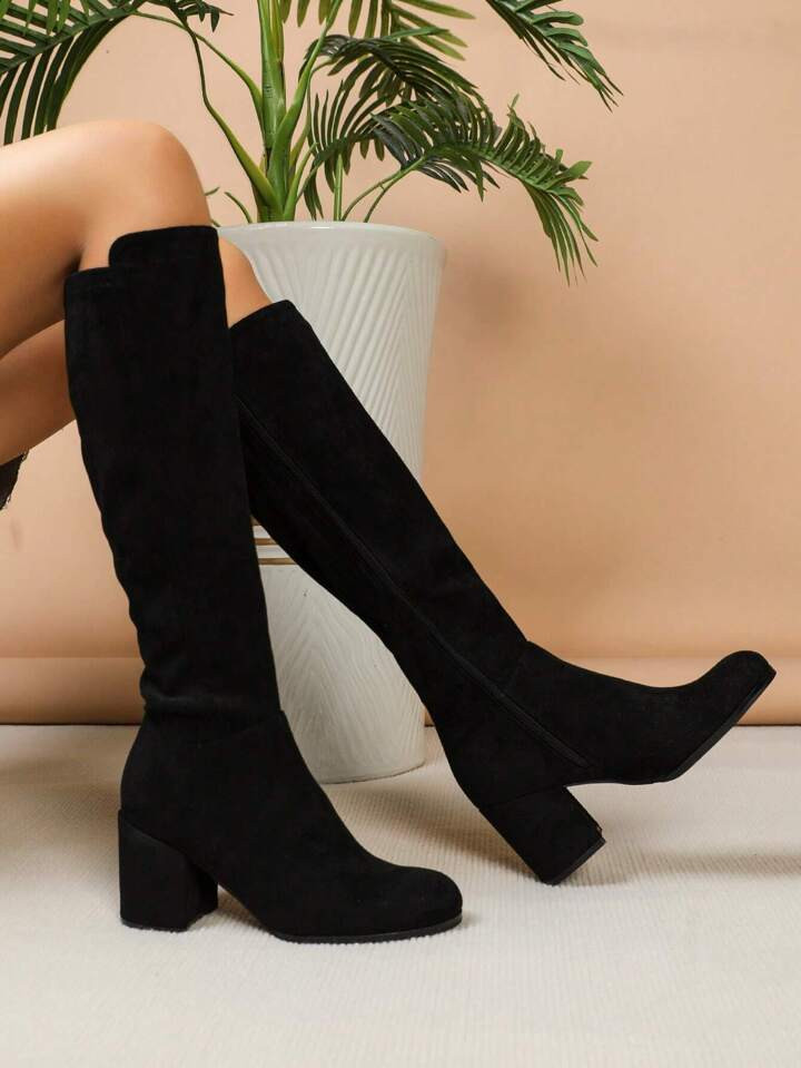 Comfortabele overknee laarzen, klassieke all-match modieuze perfect met zwarte jurk Trend dames r... | SHEIN