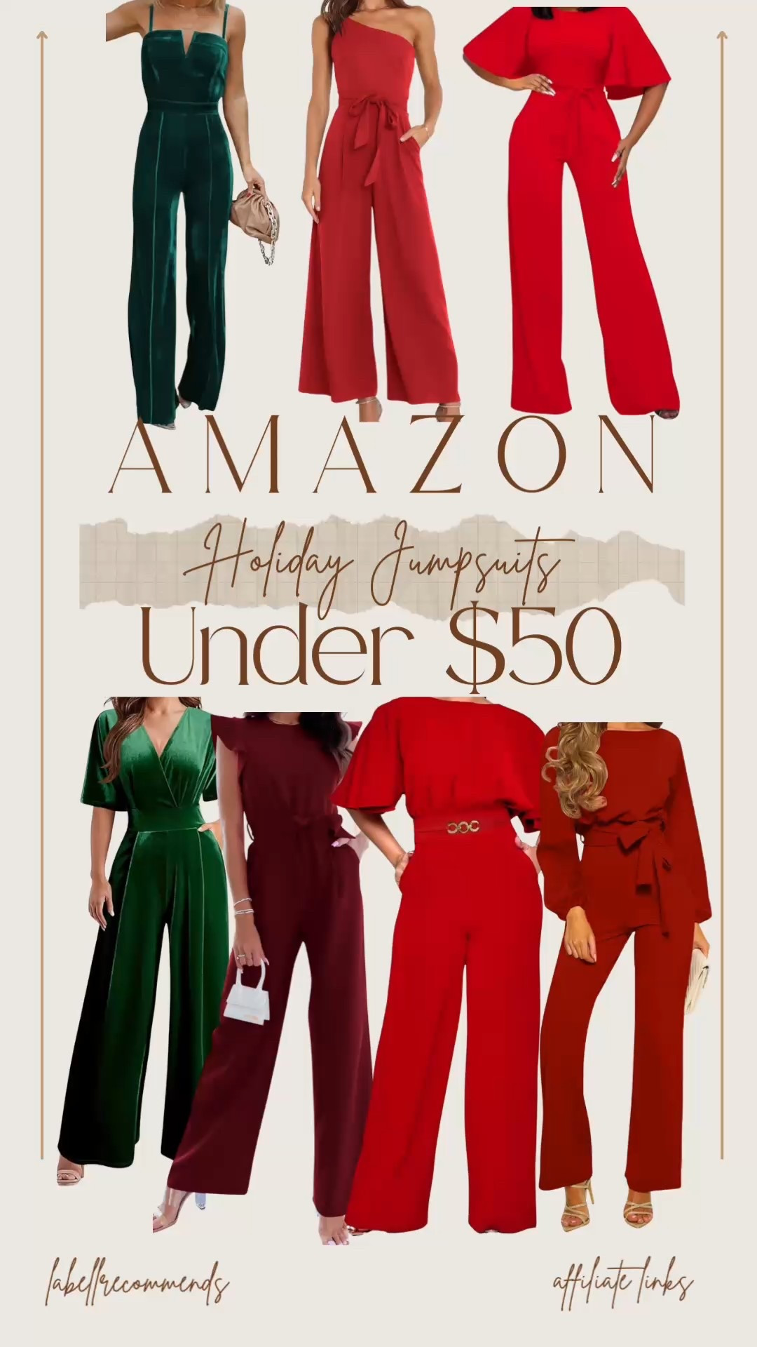 
Ready to sparkle ✨ in affordable holiday jumpsuits under $50 🎄🙌 Perfect Amazon find for festive nights, holiday parties & Christmas dinners. Comfy, chic, trending holiday outfit inspiration for winter 🎁 #holidaystyle #ootd #budgetfashion

#holidaylook #holidayseason #christmasoutfit #holidayvibes

holiday outfit ideas, holiday jumpsuit, budget holiday outfit, Christmas party outfit, festive jumpsuit outfit, Amazon holiday outfit, affordable holiday fashion, holiday night out outfit, holiday season fashion, cozy holiday outfit.

#LTKHoliday #LTKFindsUnder50 #LTKootd