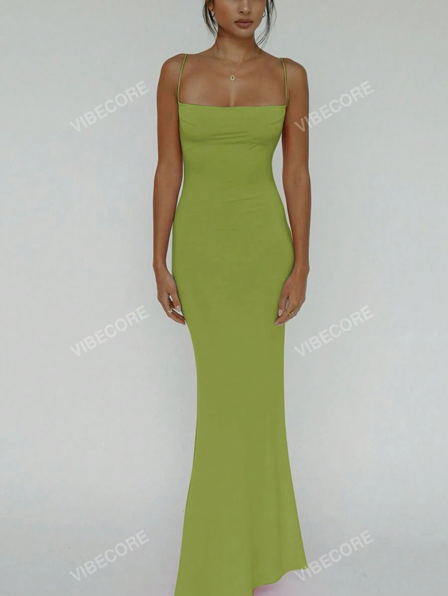 Women Solid Slit Bodycon Backless Sexy Elegant Dress Night Out Party Club Vacation Beach Spring S... | SHEIN