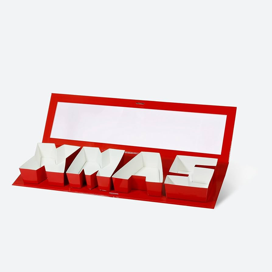 Geoto 4-Letter Shaped White/Pink/Red/Navy Blue XMAS Luxury Creative Design Cardboard Christmas Gi... | Amazon (US)