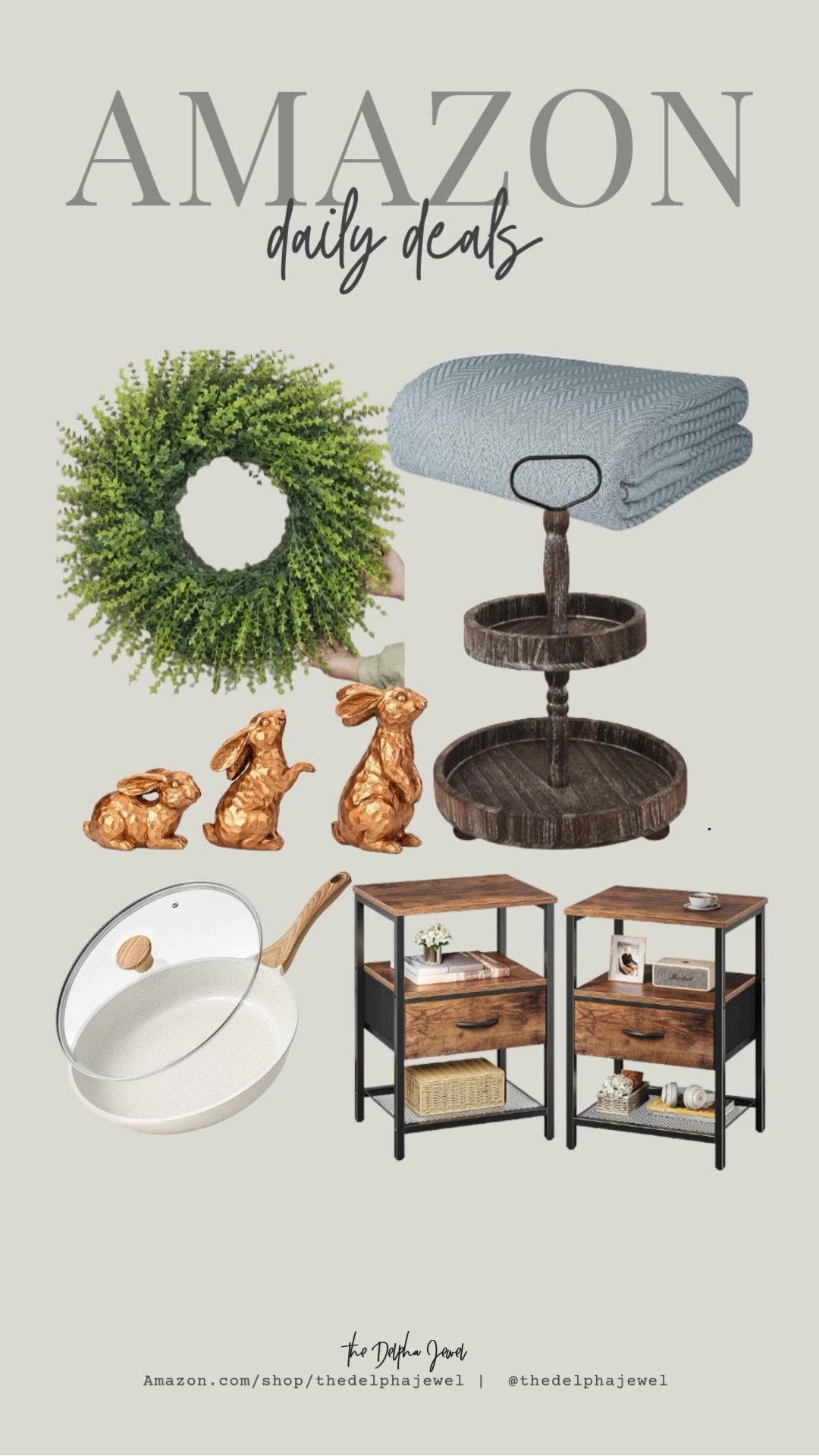 Daily deals on Amazon home pieces 😍

Boxwood wreath, nonstick cookware, nightstand set, tiered tray stand, bronze resin bunny, cotton twill herringbone blanket

#LTKSpringSale #LTKSaleAlert #LTKHome