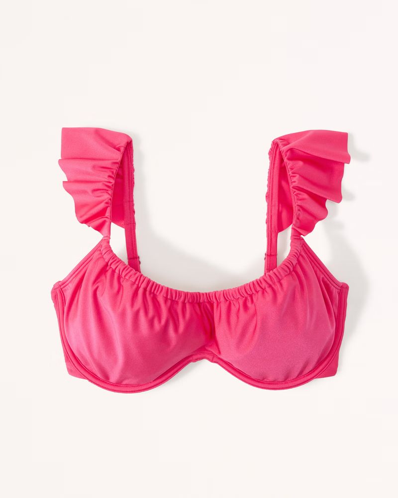 Curve Love Ruffle Strap Underwire Bikini Top | Abercrombie & Fitch (US)