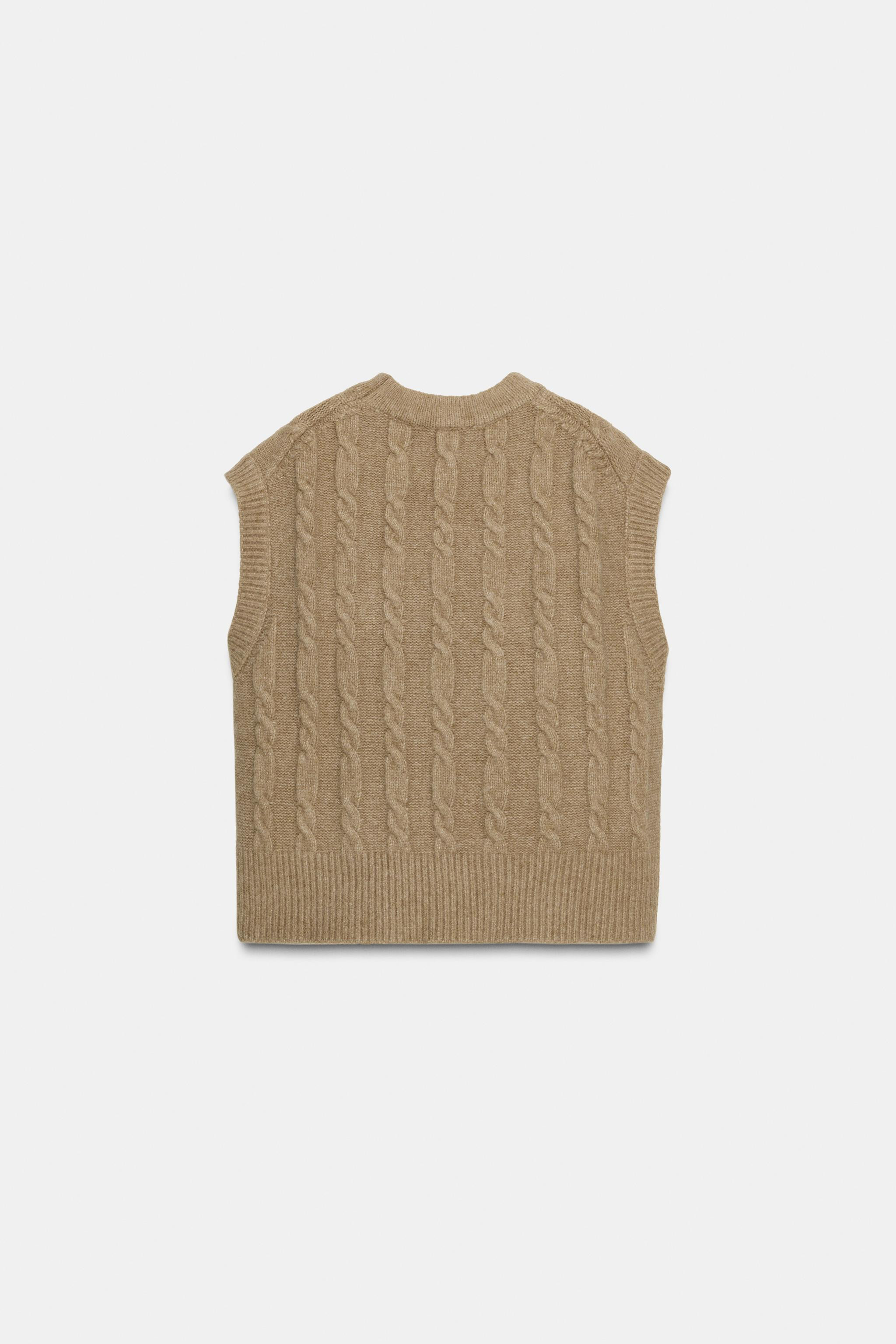 CABLE KNIT WAISTCOAT TOP | Zara UK