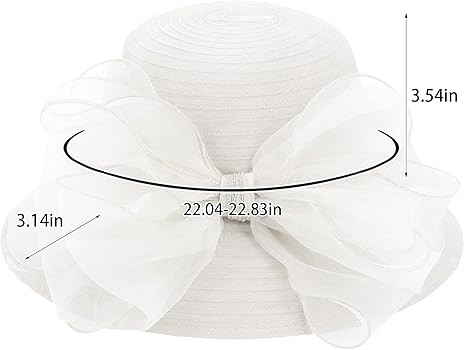 Haoohu Women's Church Derby Hat Wide Brim Bow Bucket Hat Wedding Dress Hat Fascinator Bridal Tea ... | Amazon (US)