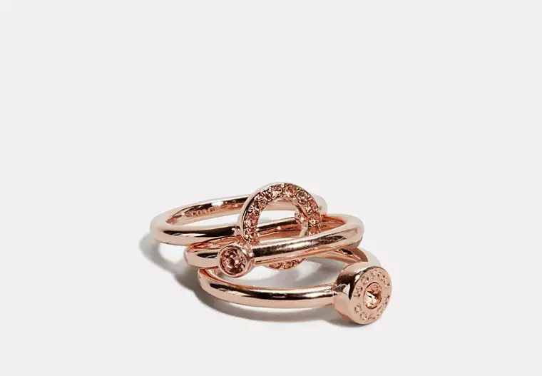 Open Circle Halo Ring Set | Coach Outlet US
