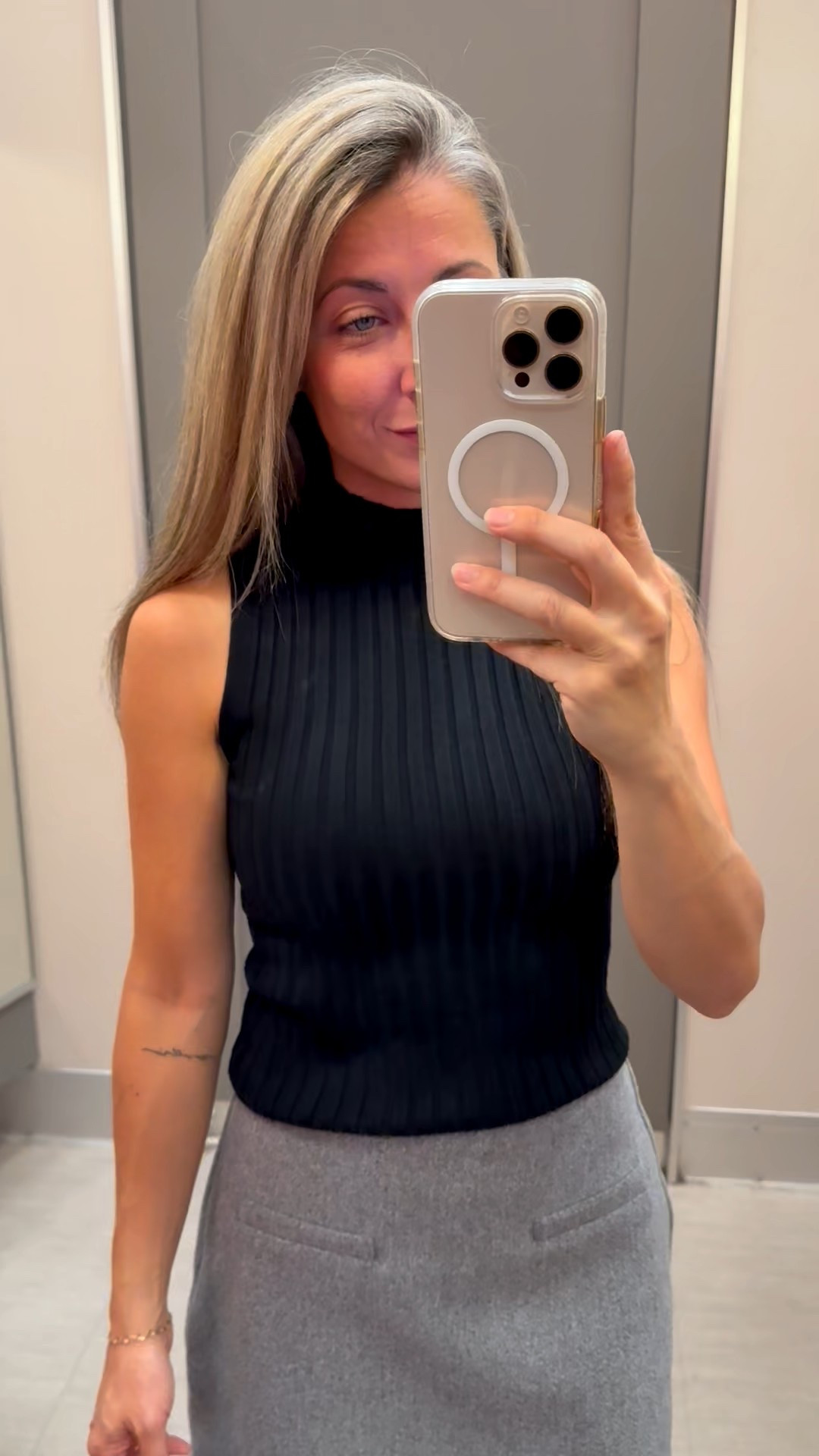 Target A New Day mock turtle neck ribbed top and the softest skirt ever! Top is an XS and comes in multiple colors. Grey skirt is a 2 and so soft and will be a staple for this fall. Can be perfect for workwear or you could also dress it down! 

#LTKOver40 #LTKWorkwear #LTKSaleAlert