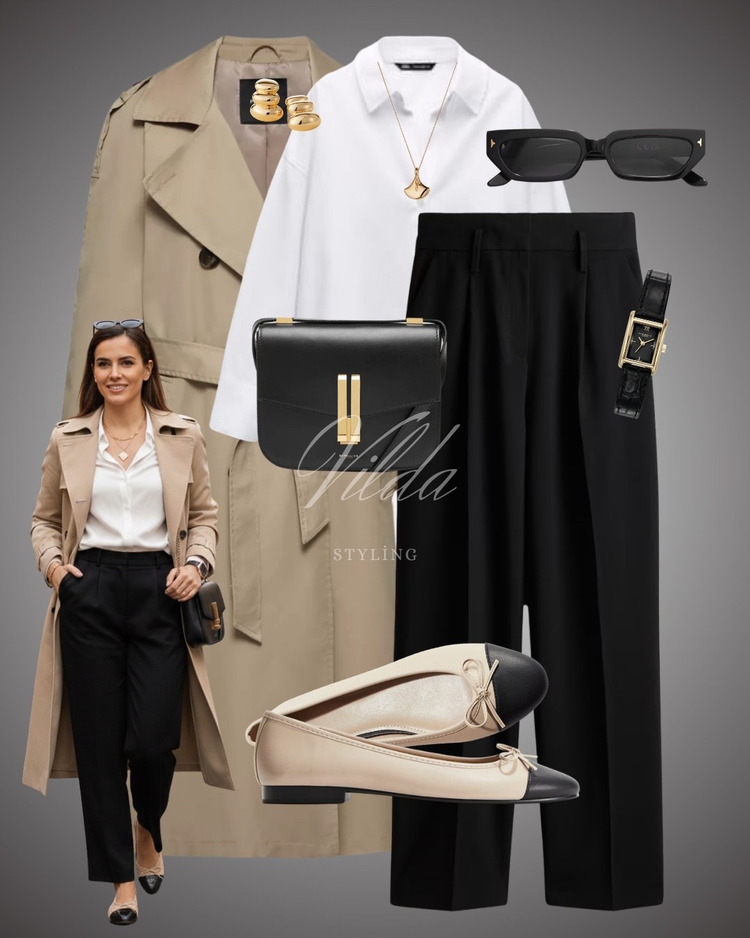 Classic elegance never goes out of style. ✨ This outfit is the definition of a capsule wardrobe win. Taking a structured tan trench and pairing it with tailored black trousers and a crisp white button-down for that effortless "French girl" aesthetic #ParisianStyle #CapsuleWardrobe #QuietLuxury #TrenchCoat #WorkwearInspo #MinimalistFashio 

#LTKFashionMonth 

#LTKworkwear #LTKspring