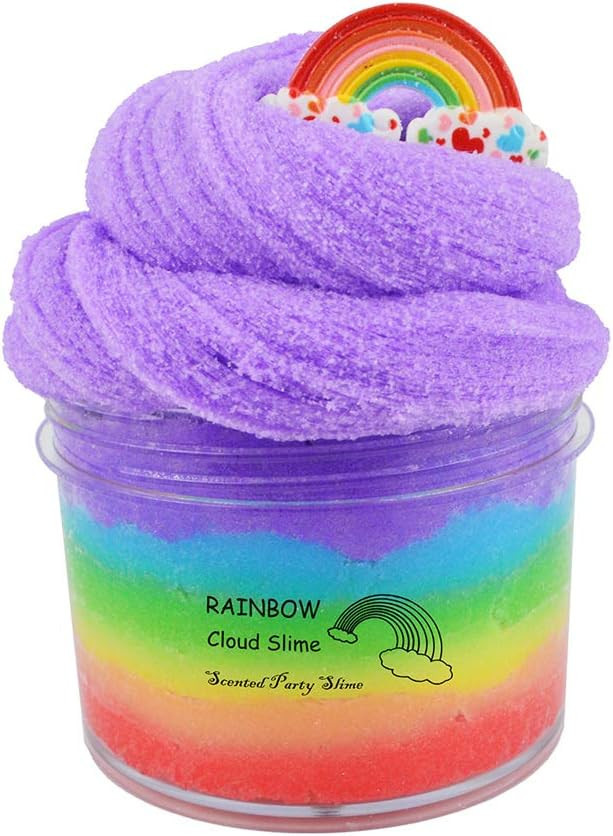 ICHICHI Rainbow Cloud Slime,Non-Sticky and Super Soft Scented Slime,Stress Relief Toy | Amazon (US)