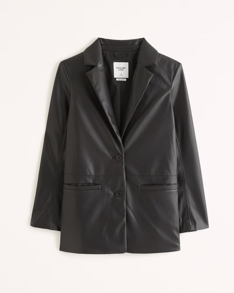 Vegan Leather Blazer | Abercrombie & Fitch (US)