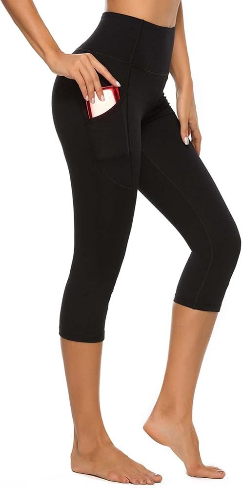 Stelle Women's Capri Yoga Pants with Pockets Essential High Waisted Legging for Workout | Amazon (US)