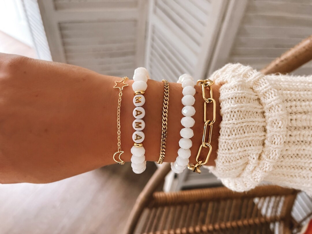 Personalized Custom Beaded Name Bracelet Name Bracelet, Initial Bracelet, Alphabet Bracelet, Cust... | Etsy (US)