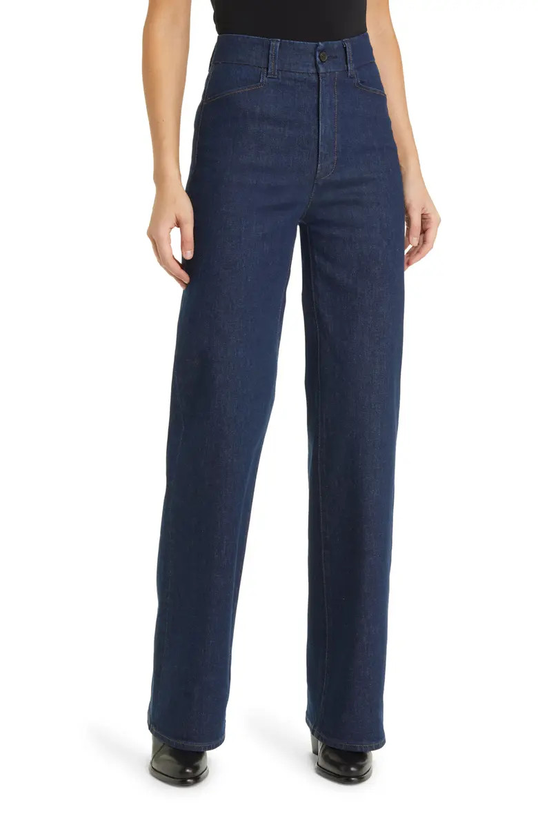 Sasha Notch Back High Waist Wide Leg Trouser Jeans | Nordstrom