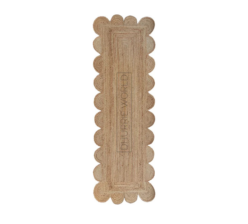 Scalloped Runner Rug, Jute Scallop Rug, Jute Runner Rug, Natural Jute Rug, Hallway Runner Rug, Ru... | Etsy (UK)