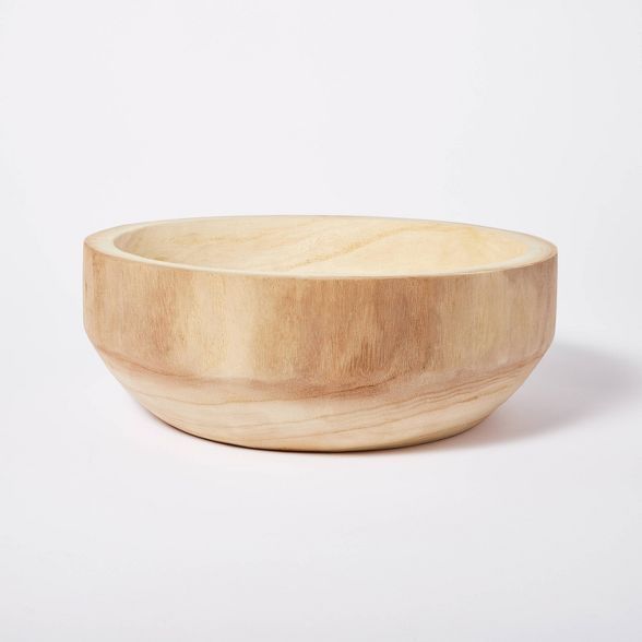 12" x 4" Decorative Paulownia Wood Bowl Beige - Threshold™ designed with Studio McGee | Target